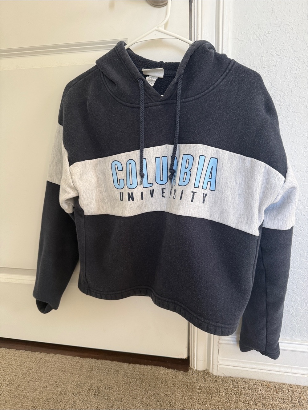 Champion Black Hooded Columbia University Pullover